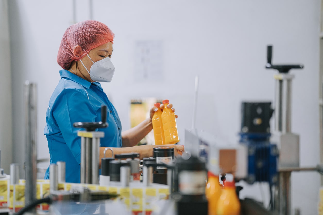 juice production line worker