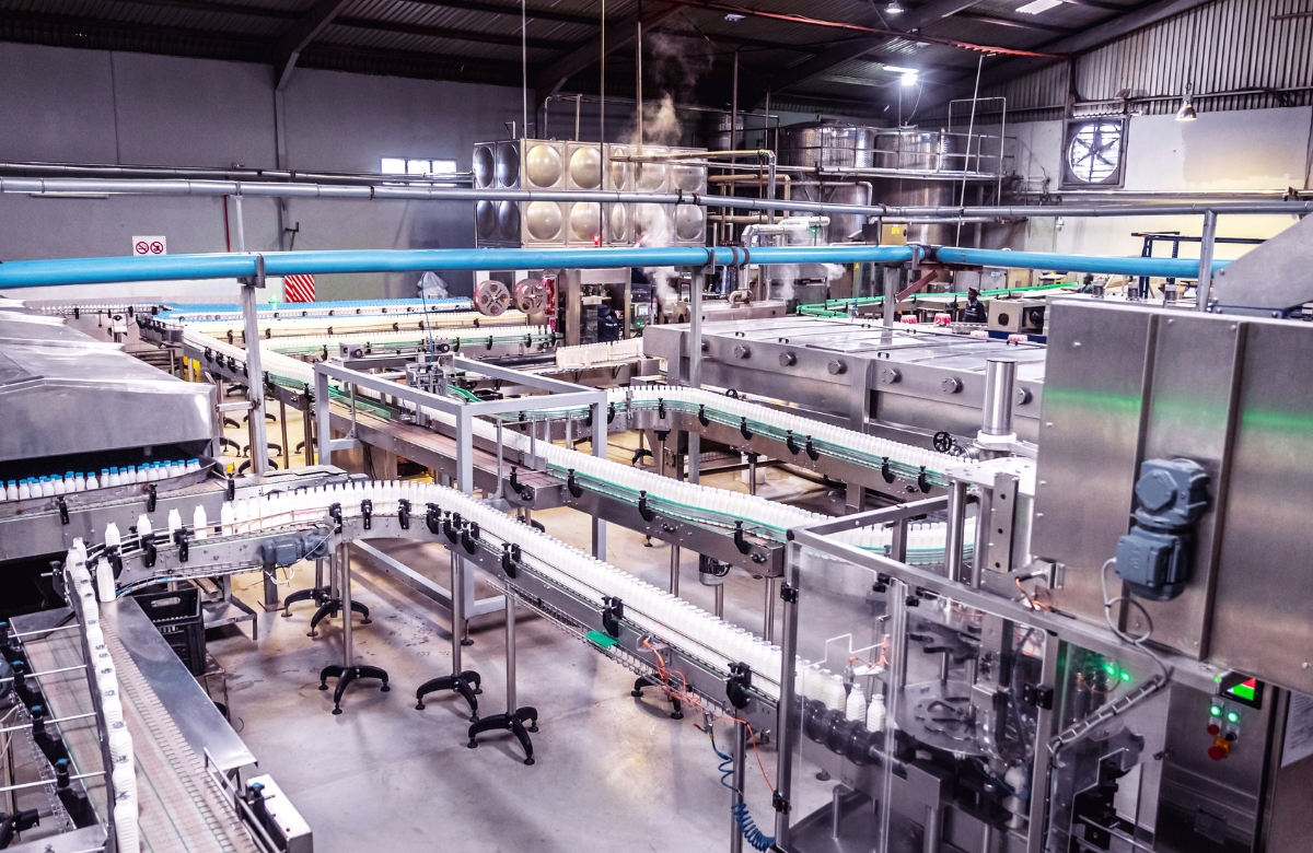 Automated packaging machinery across an integrated production line